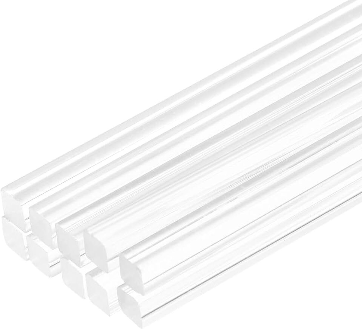 10 stuks acryl kunststof staven, vierkant, 5 mm x 300 mm, acrylstaaf, transparant, voor modelbouw, doe-het-zelf, architectuurmodelbouw, doe-het-zelf zandtafel