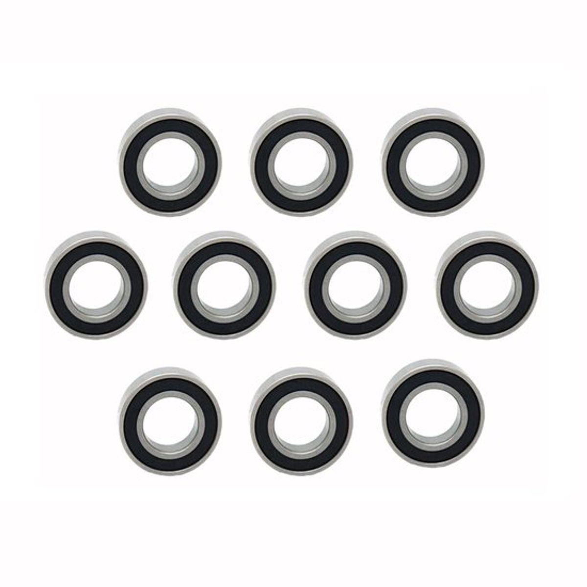 Diepe groef kogellager rubberen deksel lager kogellagers - 6001RS 12x28x8mm - Voorgesmeerde lagers - Koolstofstaal zilver - 10 stuks - Geschikt voor diverse toepassingen.