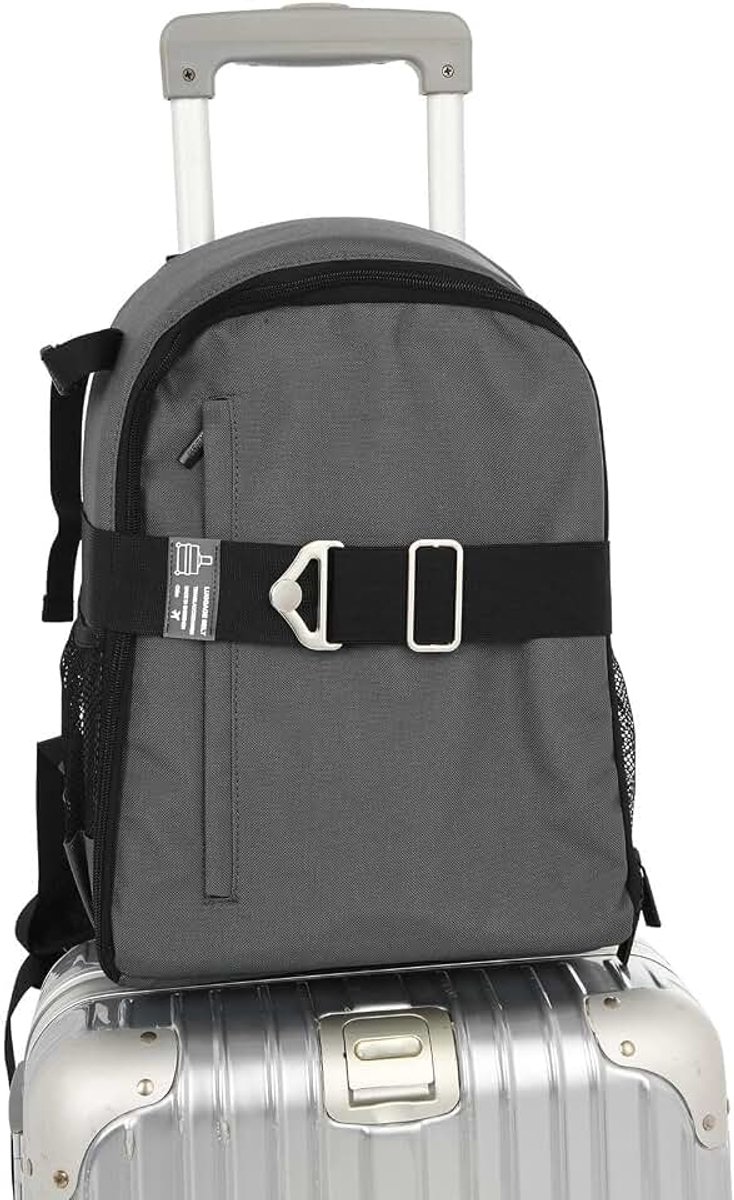 Bagageriemen Reisriem voor Carry On Bag | , Elastische verstelbare kofferriemen voor rugzakbevestiging, bagagebungee over handvat voor handsfree reizen