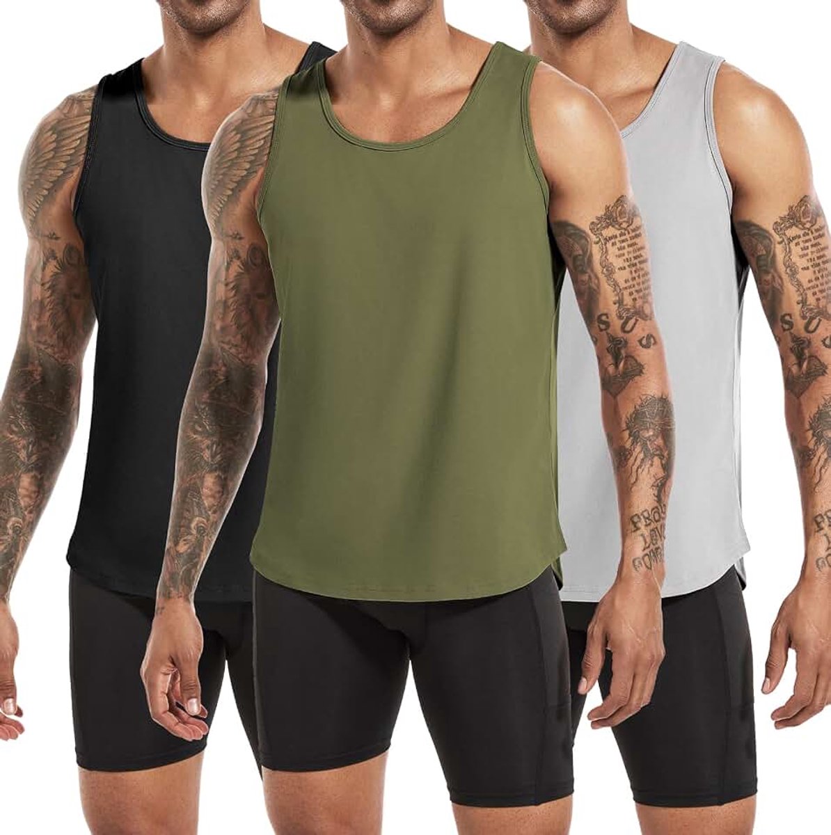 Heren katoenen workout tanktops, atletische gym spier tank top, fitness bodybuilding mouwloze T-shirts voor mannen