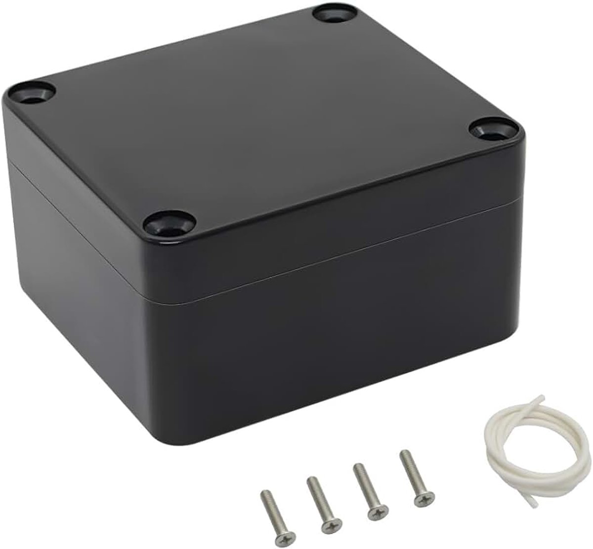 Project Box Verdeelkast, ABS-kunststof, IP65, waterdicht, elektrische dozen, universele behuizing, zwart, buitenafmetingen 63 x 58 x 35 mm (1 stuk)