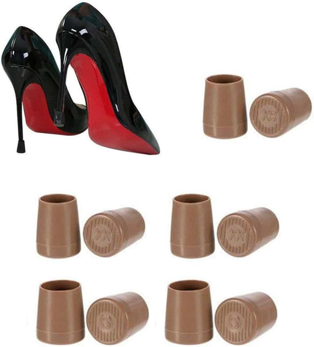 5 paar stiletto-hakbeschermers, hakbeschermers voor hoge hakken, bescherming voor de zool van transparant rubber, voor gras, voor bruiloftsevenementen in de open lucht (XS S)