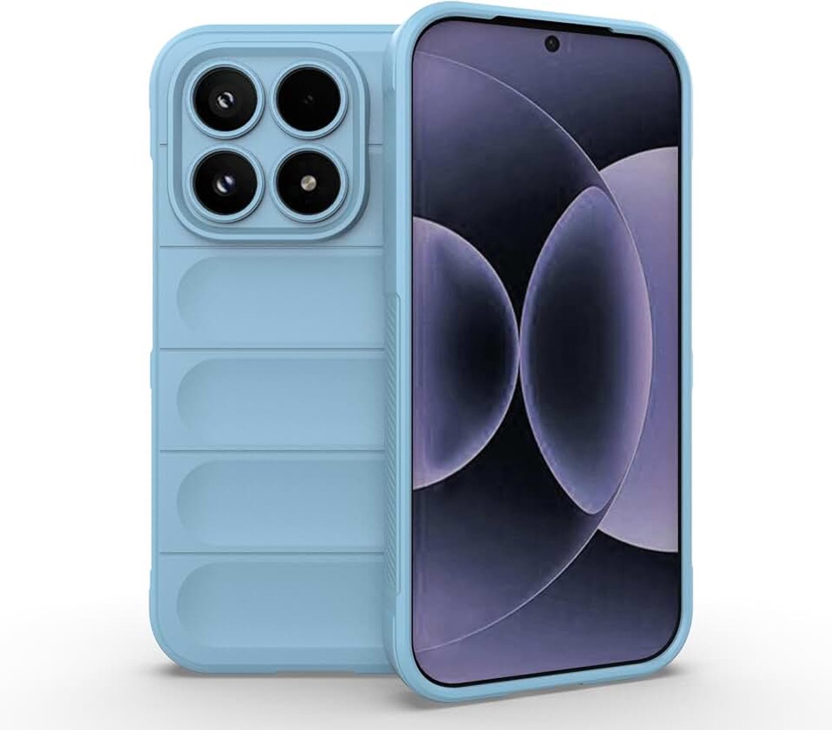 Silicone Case voor Xiaomi 17 – Antibacteriële Bescherming, Krasbestendige Microvezelvoering, Schokbestendig Gelrubber Hoesje, Lichtblauw