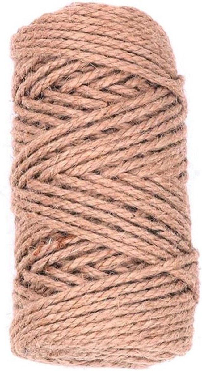 - Natuurlijk Jute Touw - Dikke - 50 Meter - Tuin Decoratie - Rope Roll - Ambachten - Home Decor - Verpakking - Geschikt voor Binnen en Buiten Gebruik.