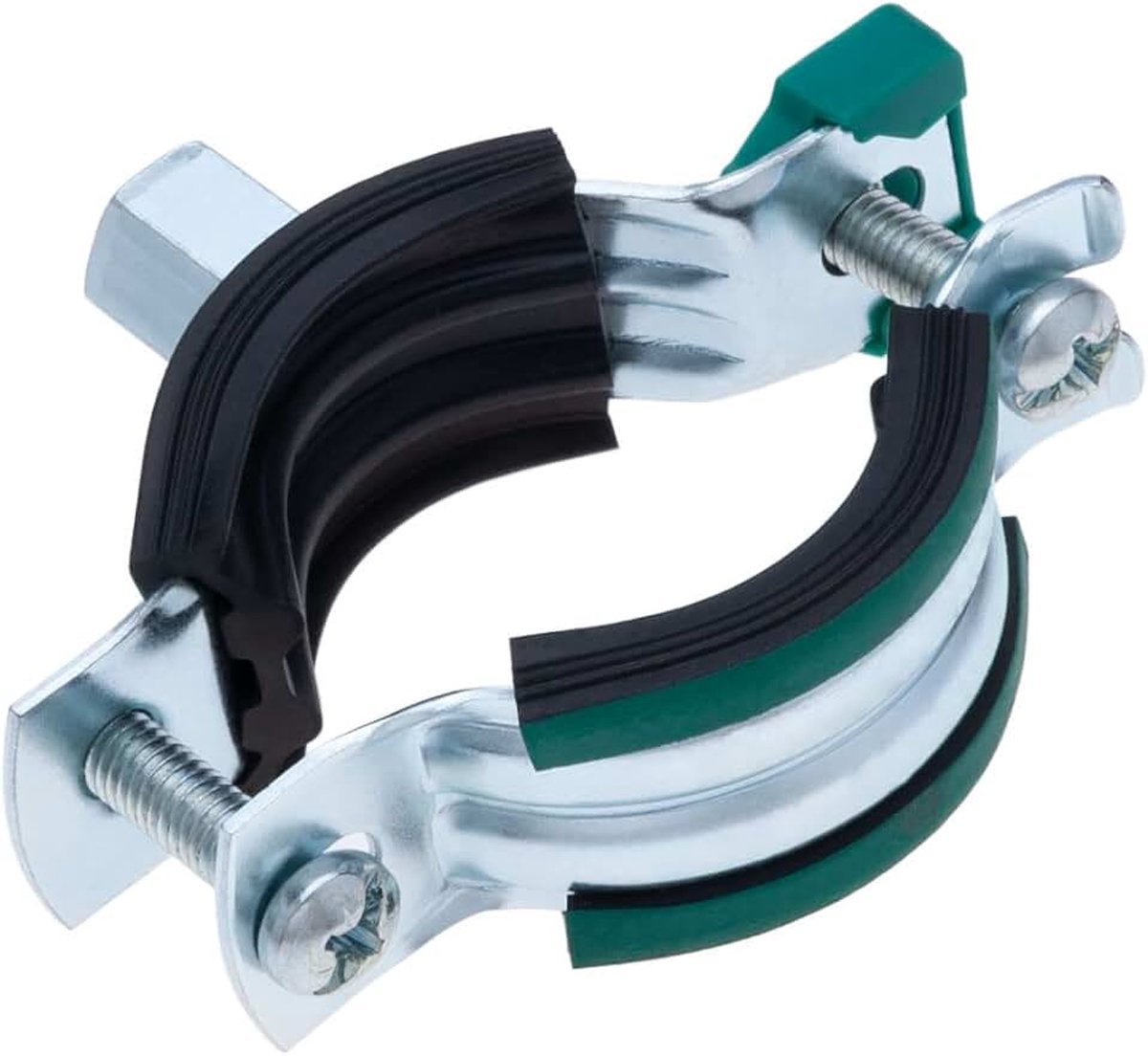 15-19 mm Buisklem, Metalen buisbeugel met snelsluitmechanisme,Klem met twee schroeven en geluidsisolerende voering, KSB2 M8 Wandmontage, voor stalen, koperen en kunststof buizen (4 stuks)
