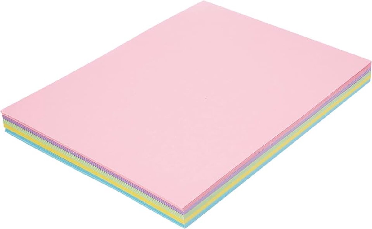 House of kaart & papier GSM gekleurd papier diverse pastelkleuren (pak van 100 vellen)