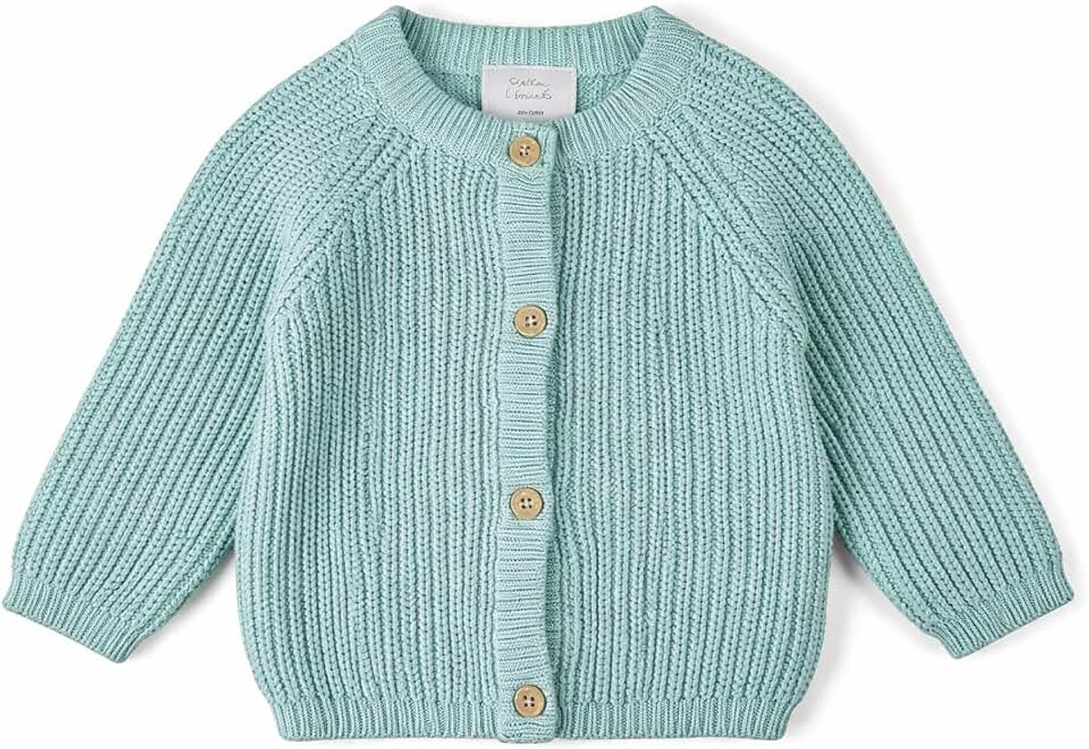 & friends Geribde gebreide cardigan voor baby's en peuters in verschillende kleuren van 100% katoen