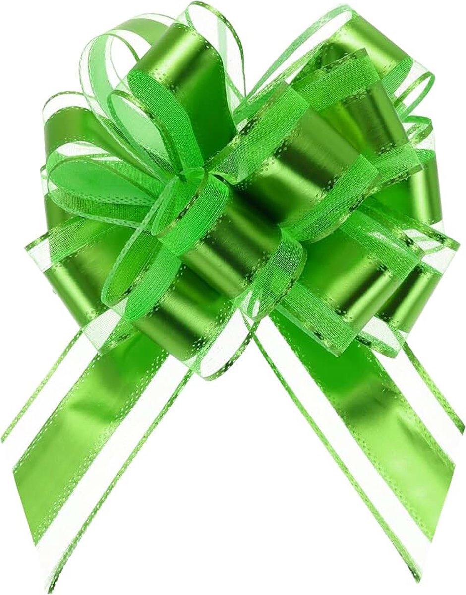Extra grote strik, 12 stuks, 8 inch, metallic geschenkverpakking, organza donkergroen, voor bruiloftsmanden, kerstfeest