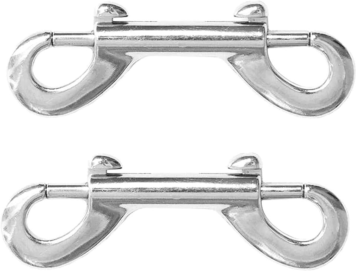 Karabijnhaak, 2 stuks dubbelzijdige bolt karabijnhaken, 304 roestvrij staal boutensnijper, voor hondenlijn, multifunctionele gezinsleven in de open lucht, sleutelhanger(100mm)