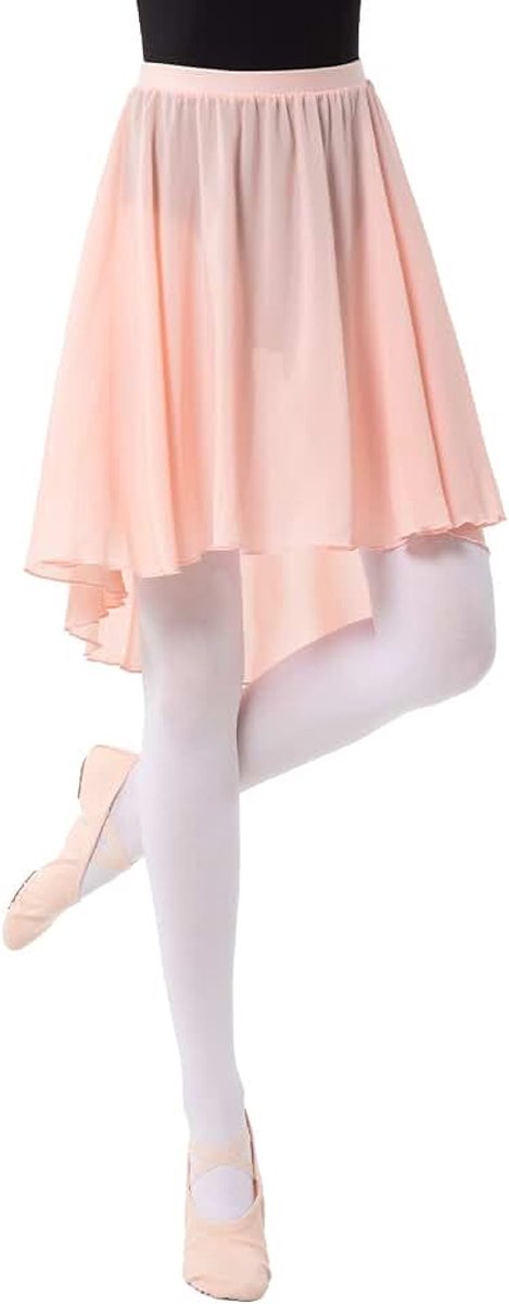 Balletrok voor dames, chiffon, dansrok, met elastische tailleband, balletrok voor volwassen meisjes