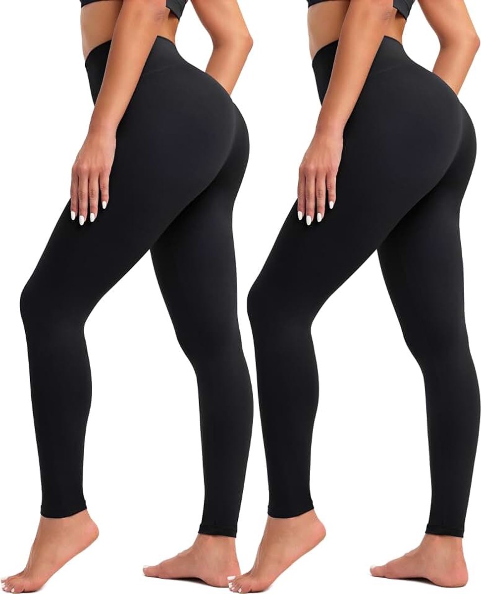 Leggings voor dames, hoge taille, zachte sportbroek voor dames, lange elastische legging voor yoga, pilates, vrije tijd, dagelijks gebruik (S-5XL)