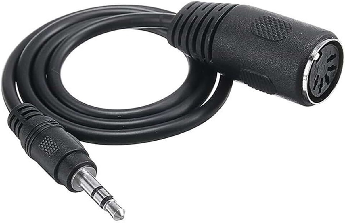 Naar 3,5 mm adapter – 14" MIDI vrouwelijk naar TRS 3,5 mm mannelijk breakout-kabel voor keyboards, synthesizers en DAW's