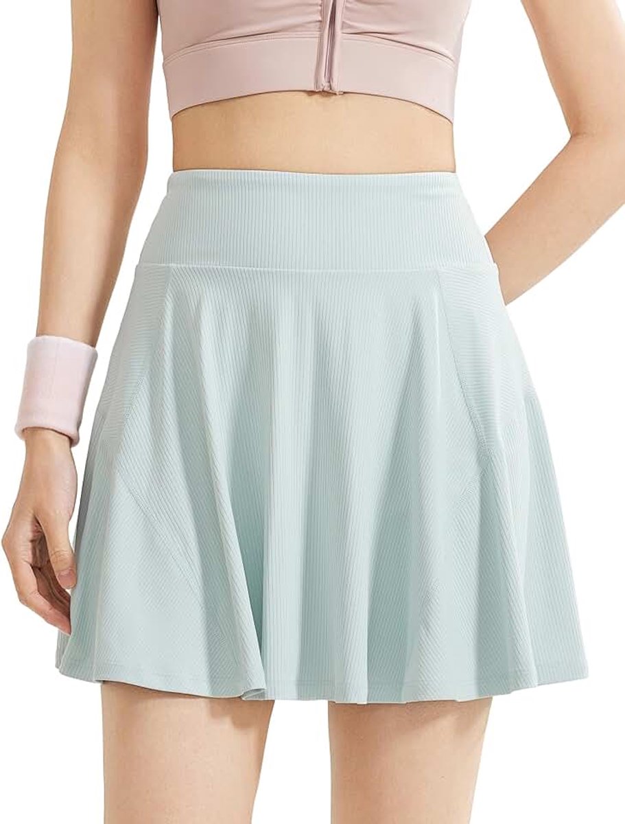 Tennisrok voor dames, met shorts en zakken, sportrok, tennis, golf, 2-in-1, hoge taille, korte rok voor hardlopen, casual mini-rok