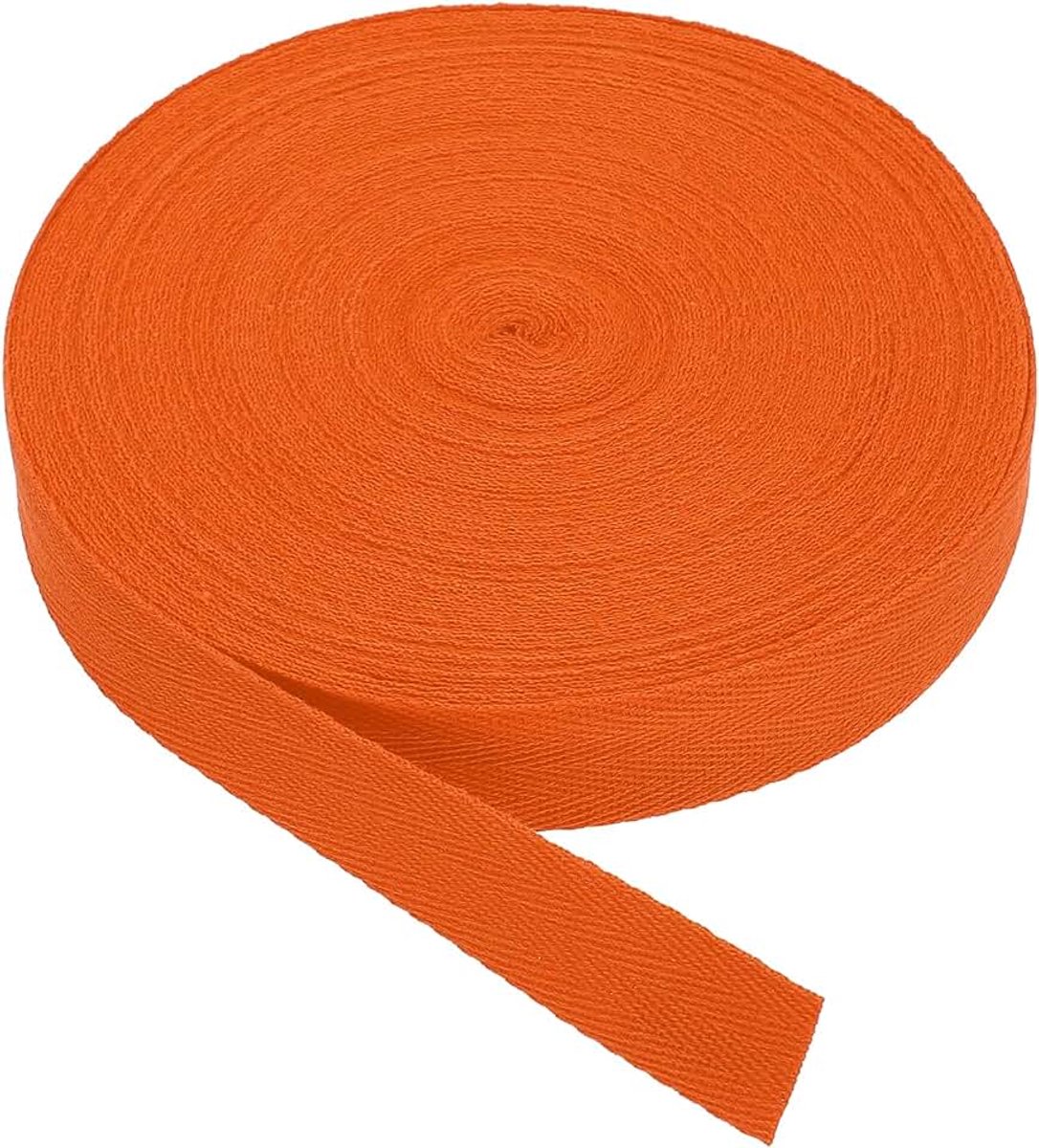 Katoenen keperstof tape 1 Inch 25 Yards Katoen Lint Bias Binding Tape Visgraat Webbing Trim voor Naaien Gift Wrapping Craft DIY Helder Oranje