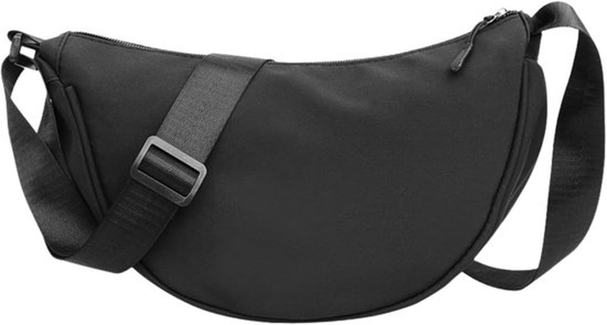 Dames Crossbody Tas Zwart Halve Maan Model voor Dagelijks Gebruik en Reizen