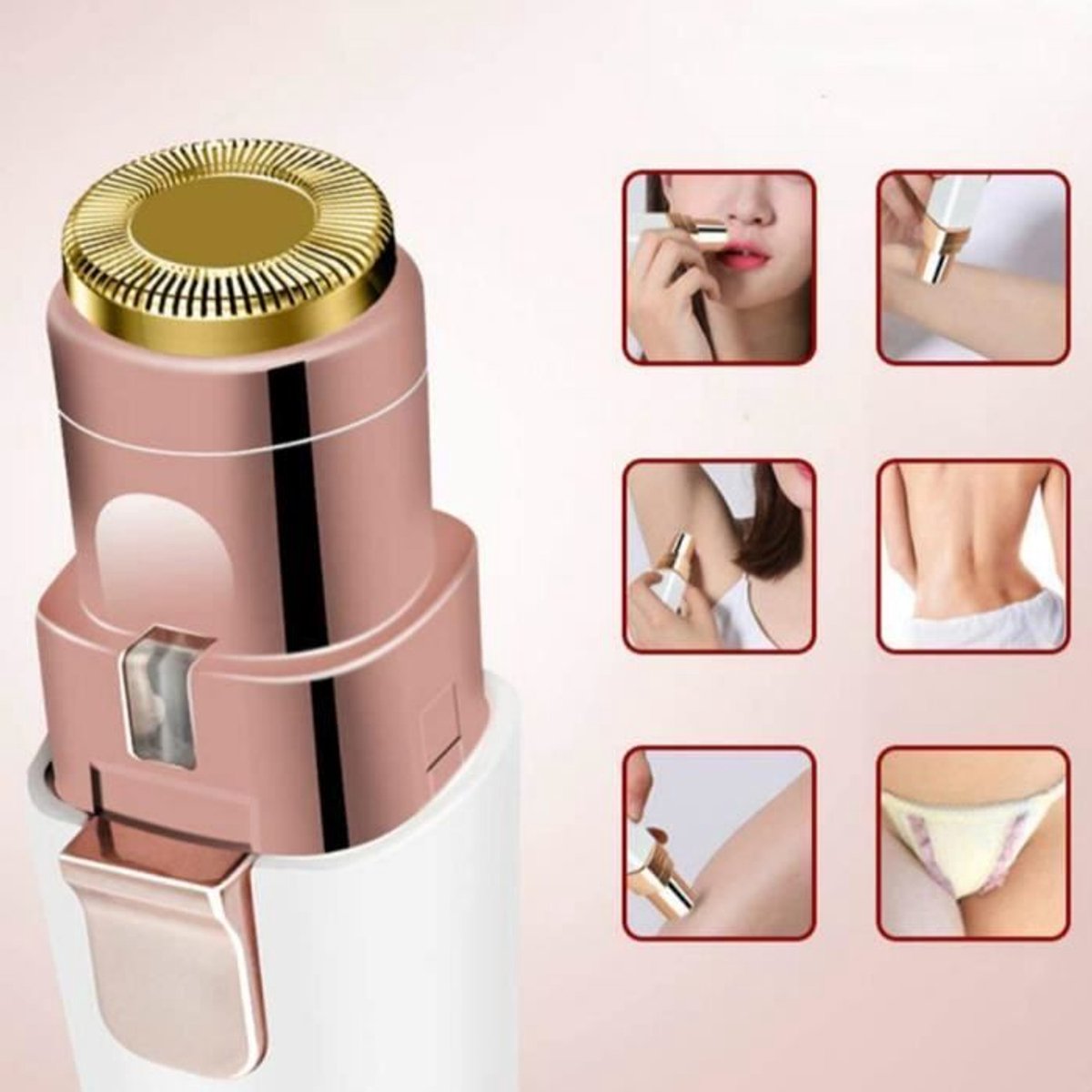LISM-Wenkbrauwtrimmer, elektrisch scheerapparaat voor vrouwen, 2-in-1 perfect apparaat voor het verwijderen van gezichtshaar met oplaadbare elektrische scheerborstel