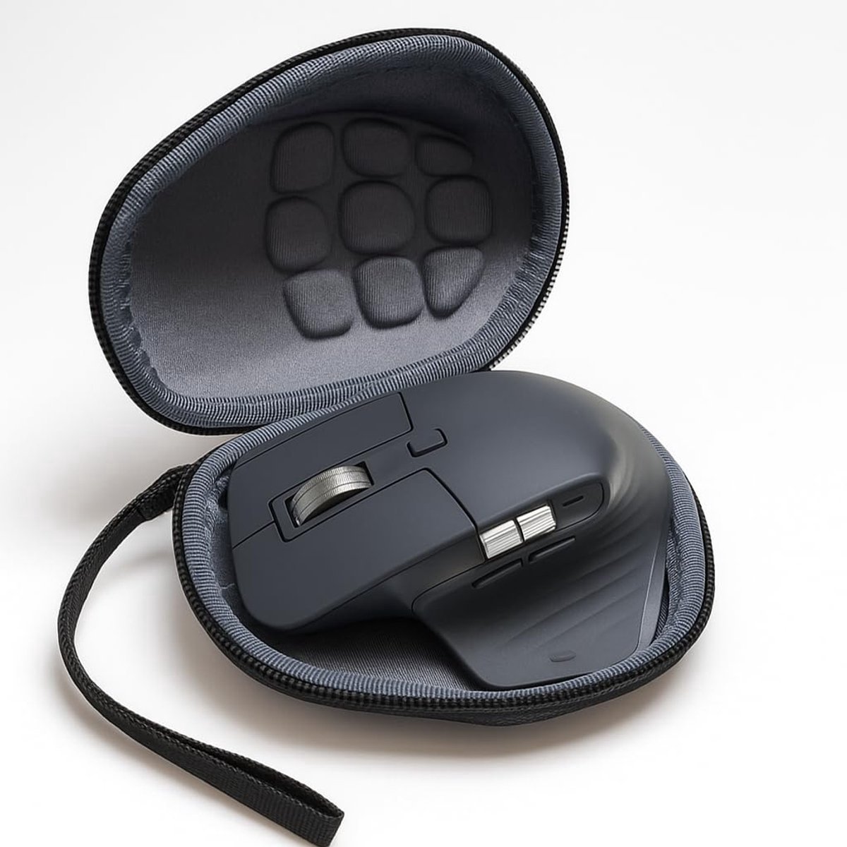 Casalora Muis Opberghoes voor Logitech MX Master 3S / 2S - Hardcase Beschermtas met Ritssluiting en Schouderlus - Reistas voor Draadloze Muis Accessoires