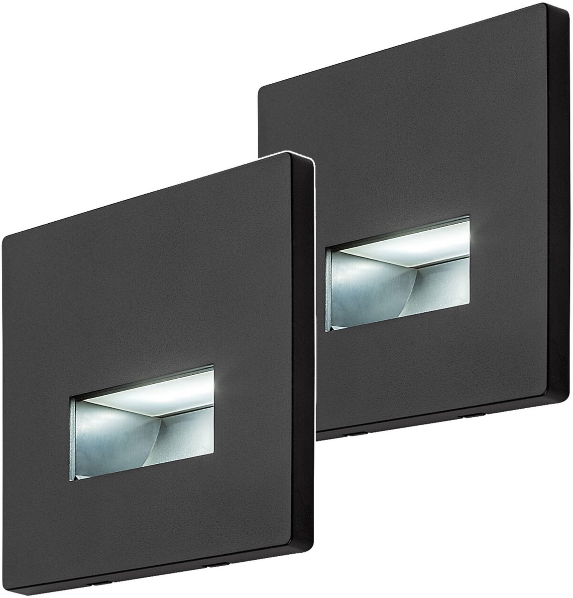 Rabalux Lunca - LED- trapverlichting 2 stuks - 1 W, IP20, zwart, instelbare lichtkleur 3000, 4500, 6500 K, 77195