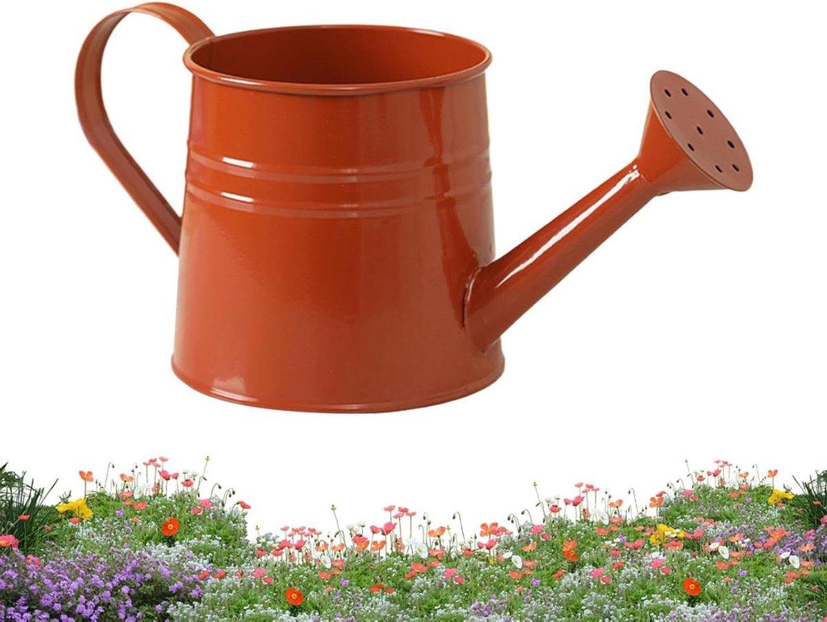 Gieter Binnen - Waterkannetje Planten - Planten Water Geven - Dubbelfunctie Vaas - 1 liter - Oranje