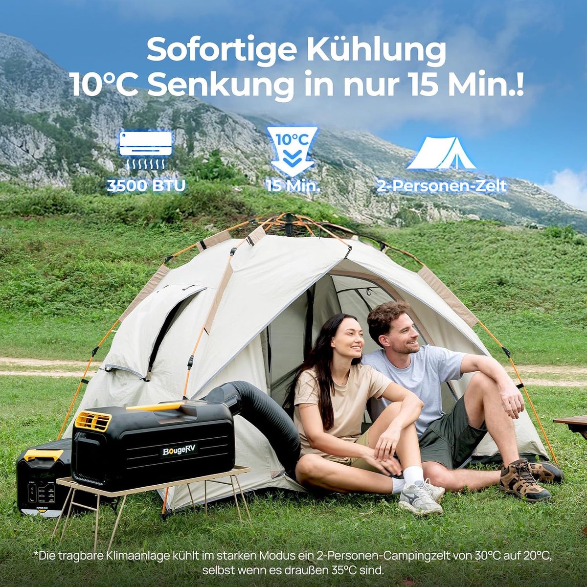 KungFu buy Draagbare airconditioner 5-in-1 compacte camping airco met app bediening, snelle koeling, 3500 BTU voor tent en camper thumbnail 4