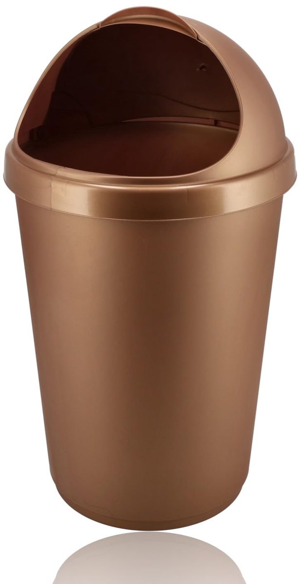 Afvalbak 50 L - Rozen Goud - Met Rollid - Hygiënisch Afval Weggooien - SnelShoppen