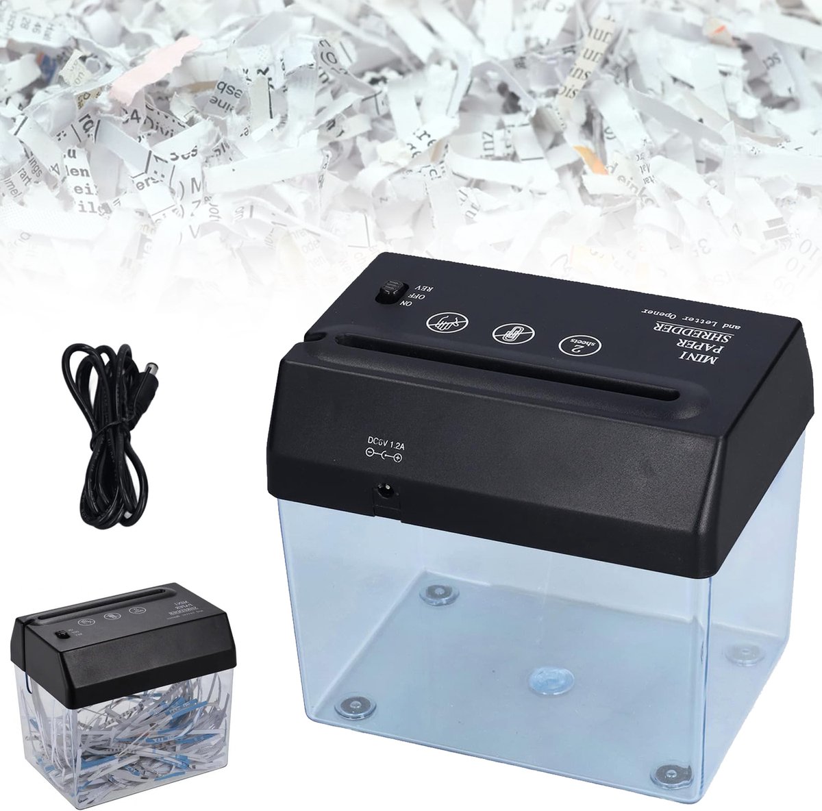 Automatische Papiervernietiger - Draagbare Mini-Papierversnipperaar - A6-Documentsnijder - Vijlsnijmachine