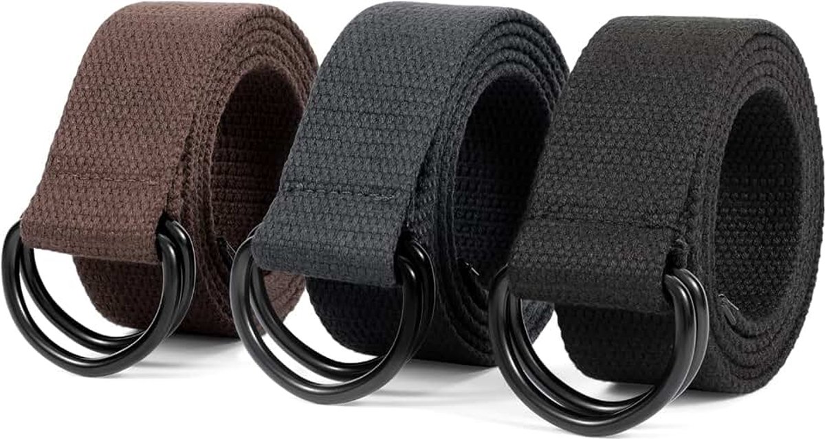 Canvas riem voor heren, geweven casual riem, 3,8 cm breed