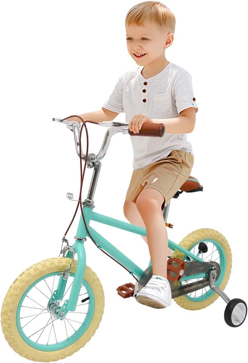 Kinderfiets 14 inch sfiets sfiets Leren Fietsen Afneembare Zijwielen 3-4 Jaar Blauw