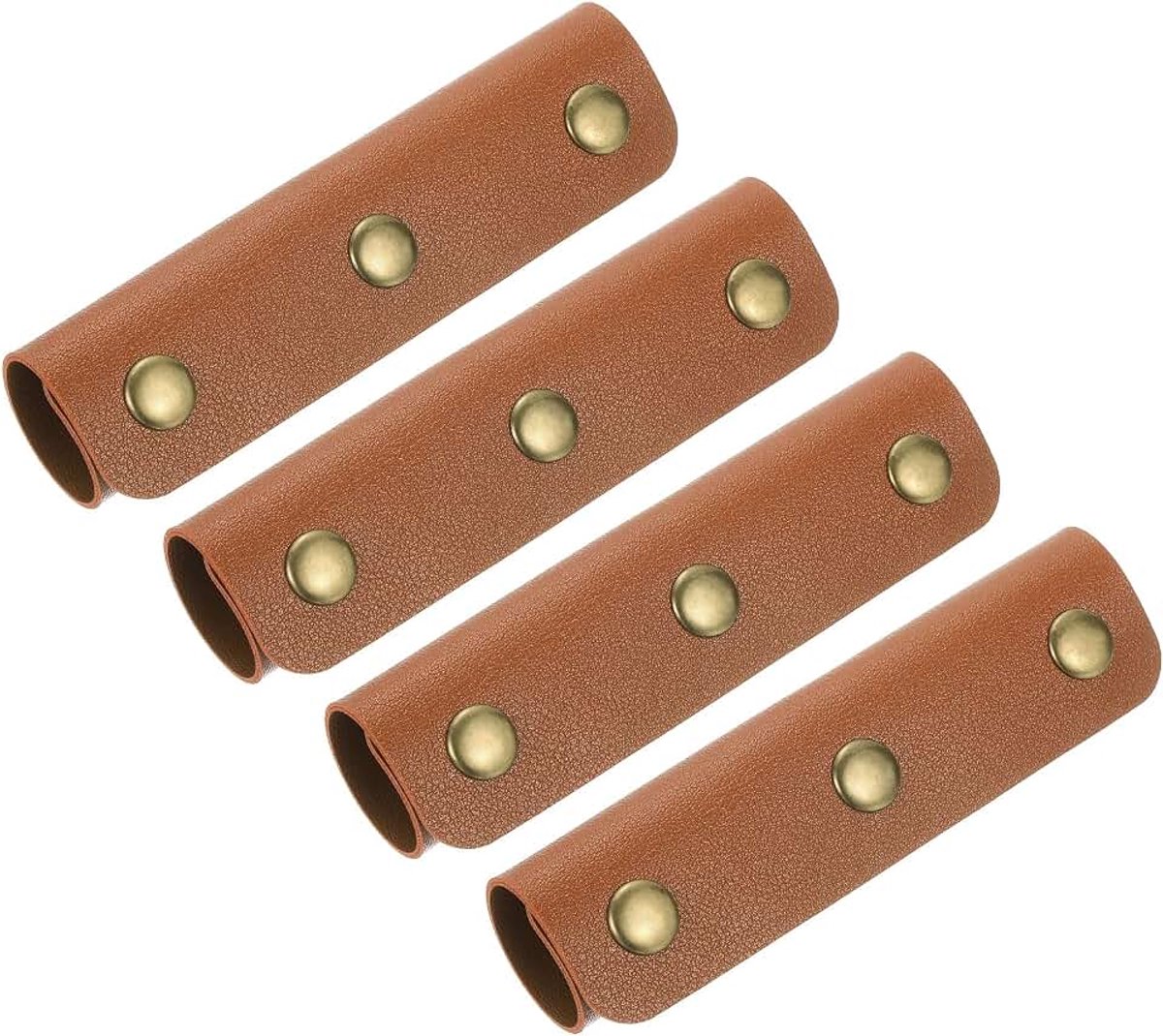 4 stuks handtas-greephoes, PU-lederen koffergreep, wikkel, greepbescherming voor portemonnee, draagtas, koffer, lichtbruin