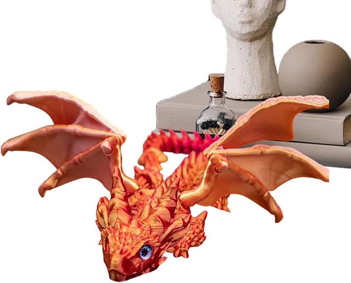 Drakenfiguren voor kinderen, flexibele beweegbare vliegende drakenfiguren, desktopbeschrijving voor thuis, creatief handwerk voor het bureau of een boekenkast meubels