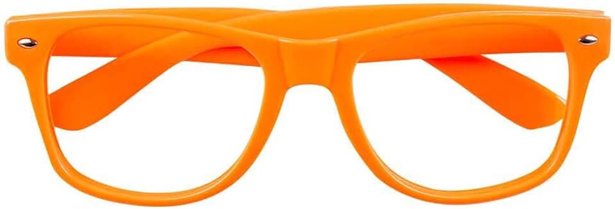 - Partybril Nerd voor volwassenen, plezierbril zonder glazen, bril van kunststof, jaren 80, themafeest, carnaval, Halloween