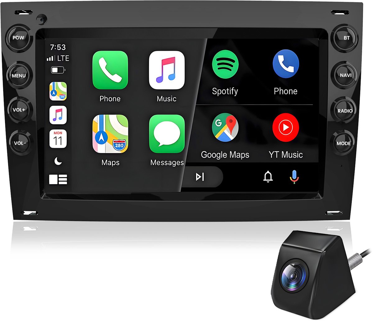 Cestovet Autoradio - Geschikt Voor Renault Megane II 2002 t/m 2009 - 7 inch IPS Scherm - Draadloos Apple CarPlay & Android Auto - 2G + 64GB - GPS Navigatie Bluetooth WIFI - Radio Scherm - Navigatiesysteem Auto - achteruitkijkcamera