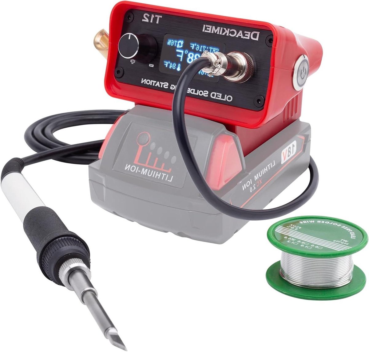 Draadloos Soldeerstation - Soldeerbout Set - Elektronisch Repareren - Instelbare Temperatuur - 18V - Zwart