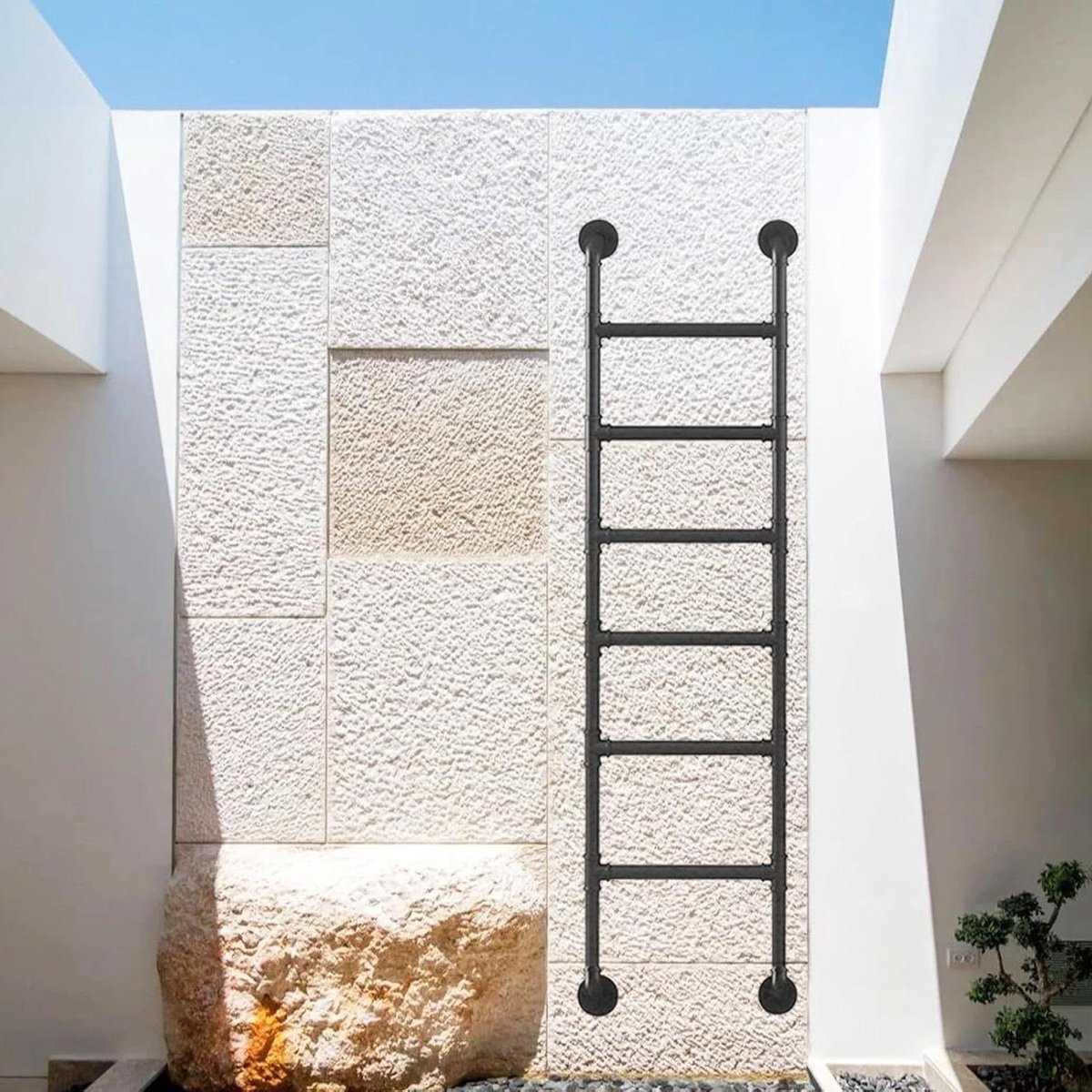 Stapelbed ladder - Zoldertrap - Veilig bereiken - Robuust smeedijzer - 100 cm lengte - Zwart