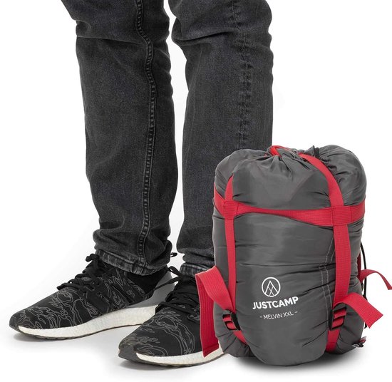 XXL slaapzak 235x100 cm (lxb) dekenmodel voor volwassenen met capuchon Slaapzak voor camping van Luxe Camping — afbeelding 3