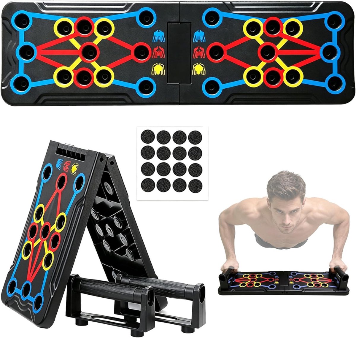 QORA® Push-upbord - Parallettes - Push-upbord - Zwart - 35cm x 21cm x 6cm