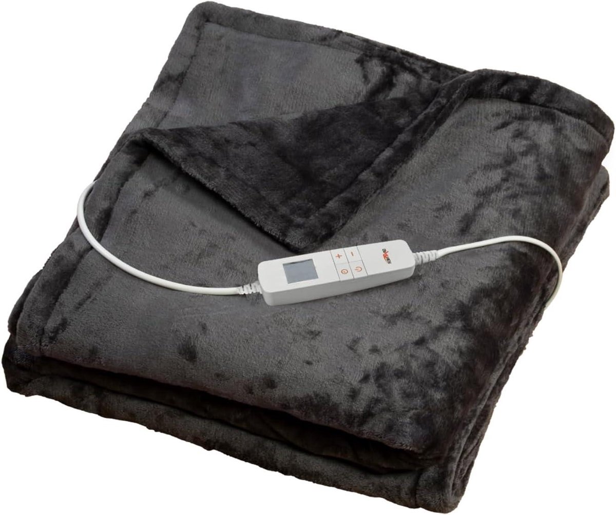 Elektrische warmtedeken - Verwarmingskussen - Ontspanning en comfort - Snelle opwarmingstechnologie - 180 x 130 cm - Antraciet