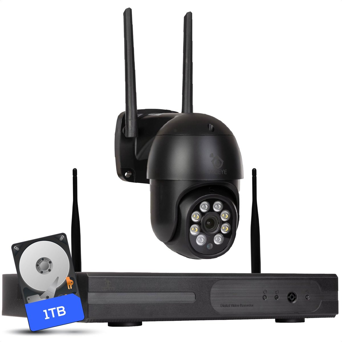 Teceye PTZ Beveiligingscamera Buiten met Recorder - Draadloze Buitencamera - 1 Camera - 1TB Opslag