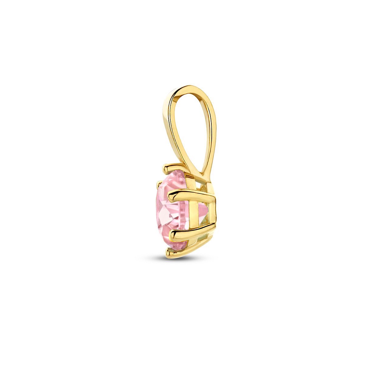 hanger met geboortesteen zirkonia 9 mm 14K geelgoud
