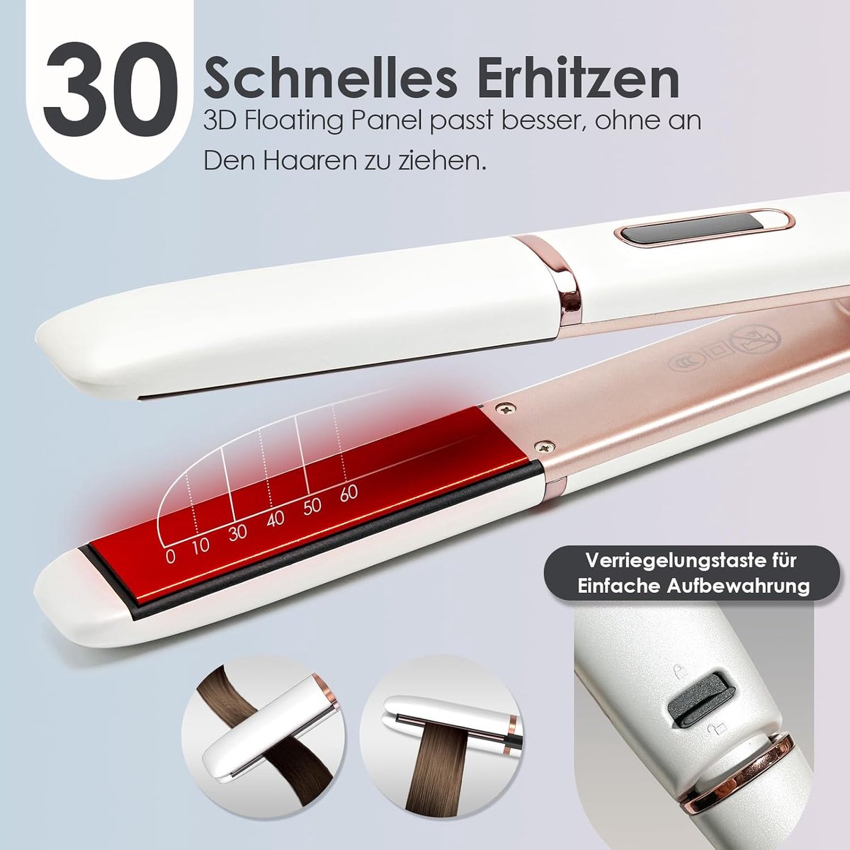 Stijltang Krultang - Haarstyler - Dagelijks Gebruik - Instelbare Temperatuur - 254 cm Platen - Wit