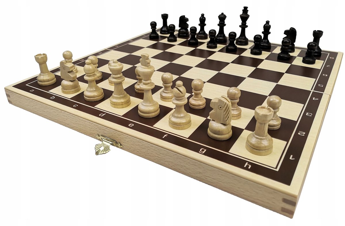 Houten Opvouwbaar Schaakspel Nr. 4 Schoolformaat