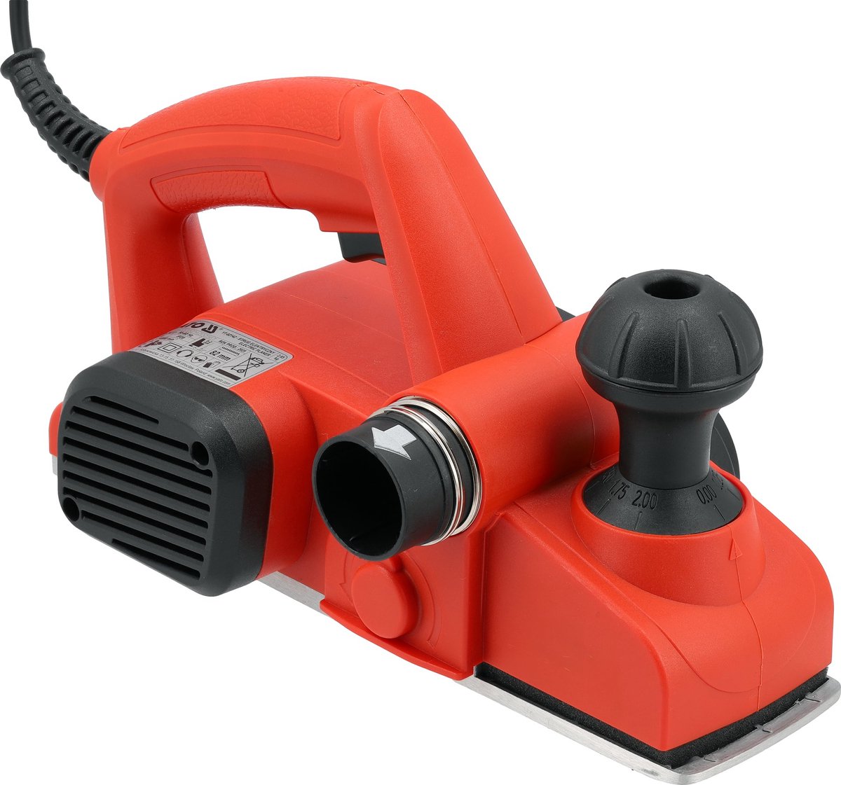 Elektrische Schaafmachine 650W – Schaafbreedte 82 mm – Schaafdiepte 0-2 mm – 16.000 omw/min – Met Instelbare Spaanuitworp & 3m Snoer