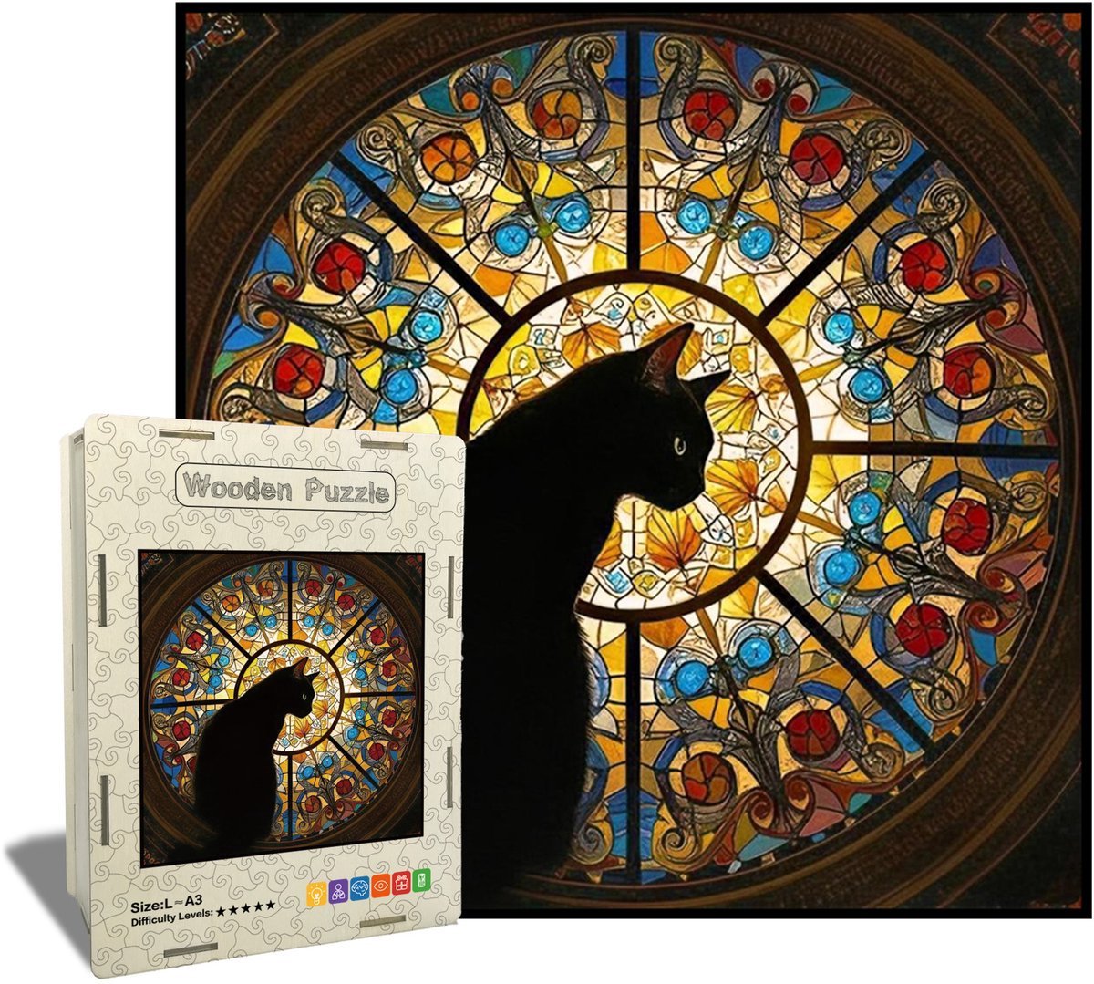 Casalora Houten Puzzel Kerkkat 201 Stukjes - Dieren Legpuzzel Volwassenen -L