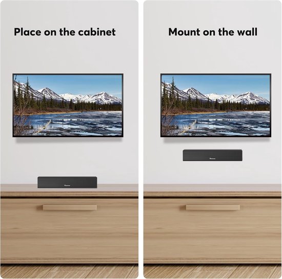 Soundbar met Subwoofer - Tv Luidspreker - Film Kijken - Spraakverbetering 6 Niveaus - 15 inch - Zwart van Merkloos — afbeelding 3