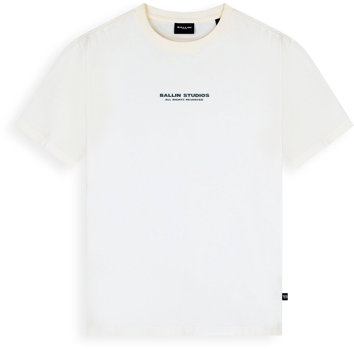 Ballin Amsterdam - Jongens Loose fit T-shirts Crewneck SS - Ecru - Maat 10