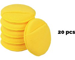 Namajunas - Auto reinigings en polijst spons - 20 stuks - Verbeterde versie met vinger opening - Schuim polijstpads - Hoge dichtheid schuimpad - Wasbaar - Zachte herbruikbare spons - Geschikt voor auto reiniging, waxen en polijsten