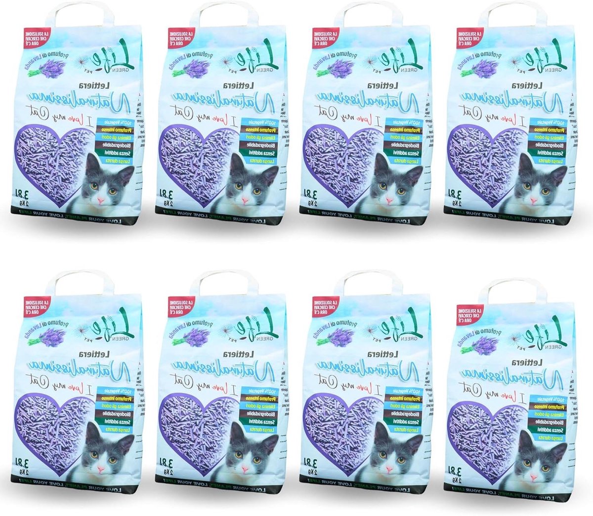 Kattenbakvulling Lavendel - Plantaardige Korrels - Hygiënisch Huisdier - Geurremmend Klontvormend - 16 kg - Niet gespecificeerd