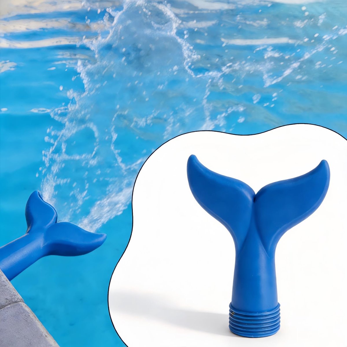 Zwembadfontein - met visstaartsproeier 160° brede sproeispreiding 1,91 cm universeel PETG-kunststof voor zwembad koeling blauw