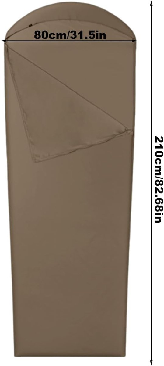 Slaapzak Binnenlakens - Reislakens - Kamperen en Reizen - Verbeterde Warmte Isolatie - 210x80 cm - Donkere Koffie — afbeelding 5