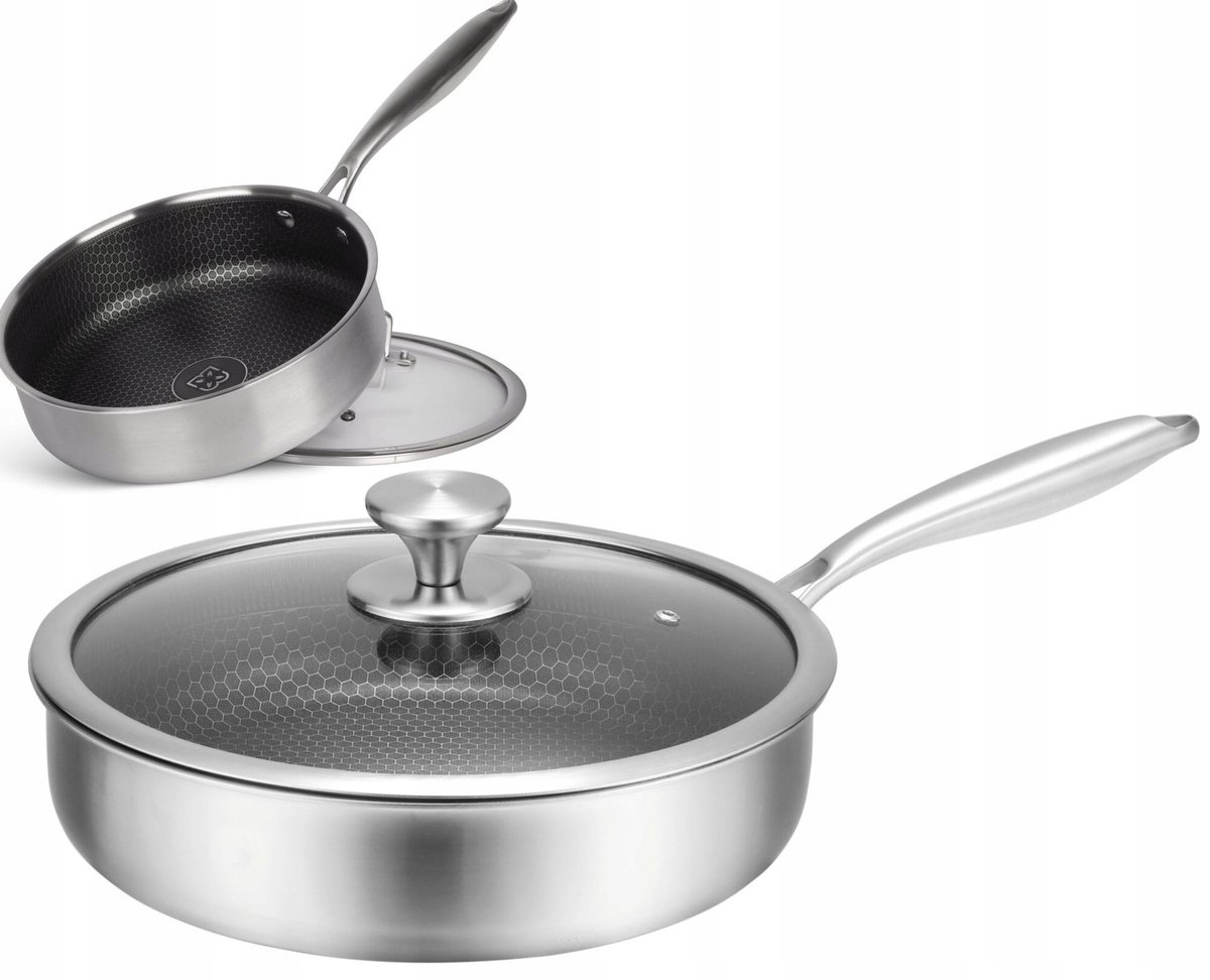 Gevulde Koekenpan met Honingraat Coating - 24cm / 3.2L - Inductie